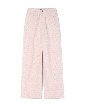 YOUHEE 플라워 데님 팬츠[핑크]