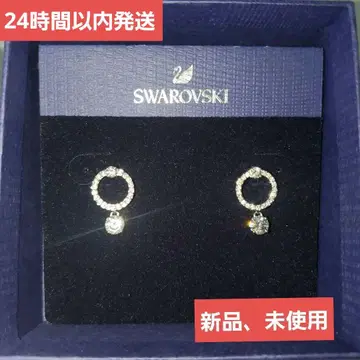 SWAROVSKI 스와로브스키 귀걸이 서클 실버