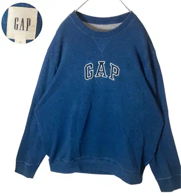 GAP 갭 빅 로고 인디고 블루 데님 컬러링 맨투맨 루즈한 사이즈