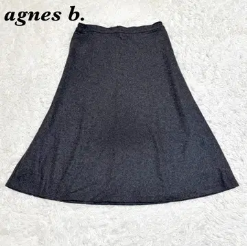 새상품급 Agnes b 에네스베 울 롱 스커트 3 차콜 그레이