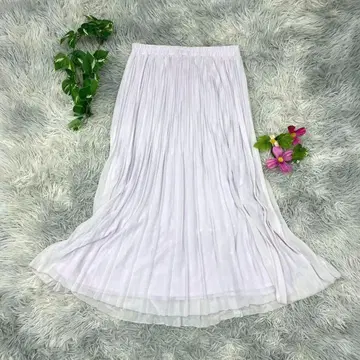 [ 예카베카 ] 라벤더 플리츠 롱 스커트 F 허리 밴딩