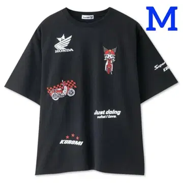 M [ 새상품 ] 산리오 쿠로미 HONDA 혼다 슈퍼커브 T셔츠 남성용