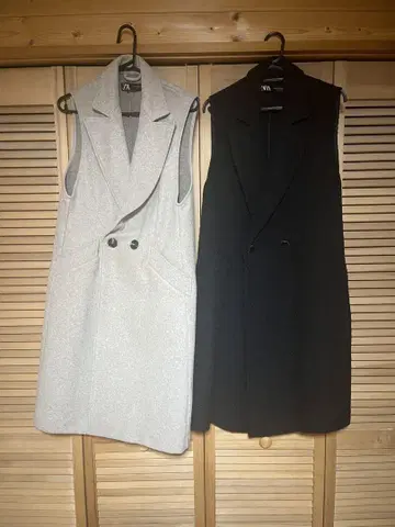 ZARA 슬리브리스 롱 코트 XS 세트