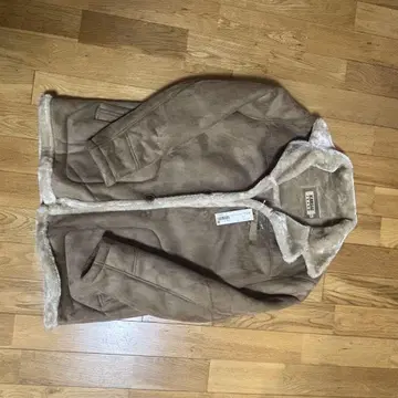 브라운 스웨이드 퍼 자켓