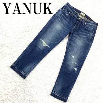 야누크 크롭 데님 팬츠 다크 컬러 25 B109