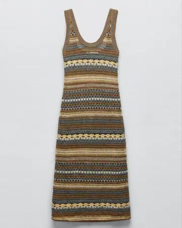 ZARA 크로 셰 뜨개질 니트 크로셰 원피스 S