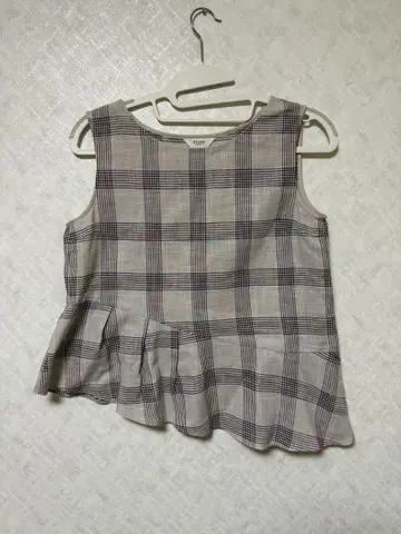 BEAMS HEART 체크 무늬 슬리브리스