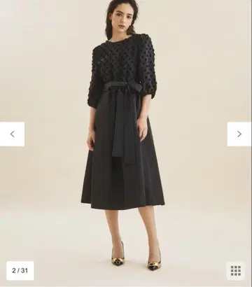 그레이스 콘티넨탈 페더 도트 콤비 원피스