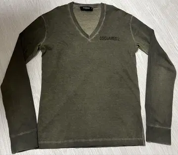 DSQUARED2 V넥 긴팔 티셔츠 M 사이즈 올리브 그린