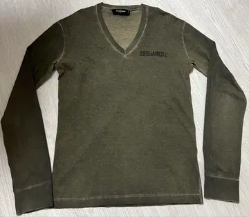 DSQUARED2 V넥 긴팔 티셔츠 M 사이즈 올리브 그린