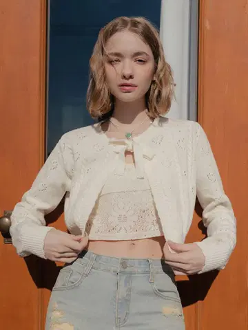 하이 스쿨 디스코 가디건[화이트]