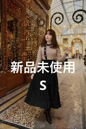 [ 새상품 ] Saint Honore Long Dress 베이지 x 블랙