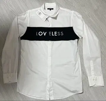 LOVELLESS 긴팔 셔츠 L 화이트/블랙