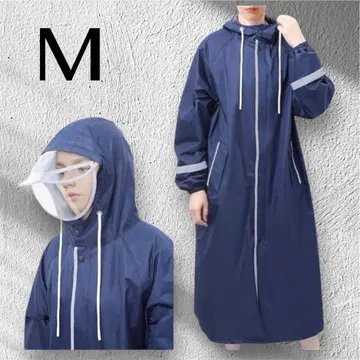새상품 자전거 레인코트 M 여성용 수납 봉투 포함 챙 포함 네이비