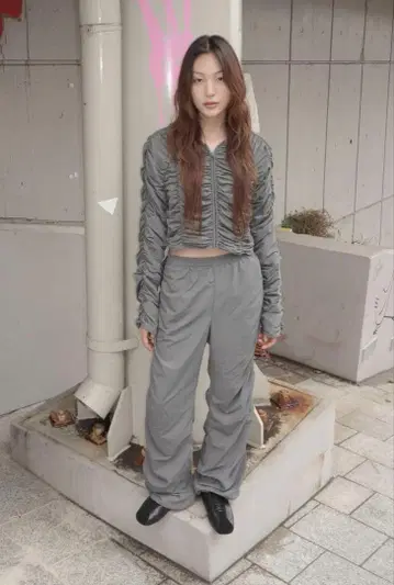 [ ZARA ] 개더 나일론 팬츠 S 사이즈