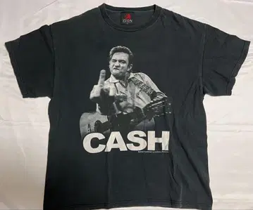 Johnny Cash 중지 사진 공식 T셔츠 블랙 Zion 2009년 L