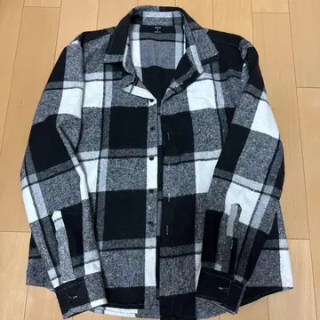SHEIN 셔츠 자켓 플란넬 셔츠 체크