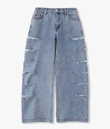 데님 팬츠 ANNA SUI NYC 슈퍼 슬래시 배기 데님 팬츠