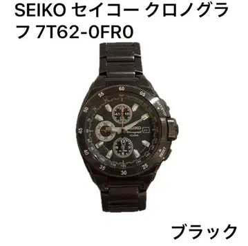 SEIKO 크로노그래프 7T62-0FRO 블랙 남성용 손목시계