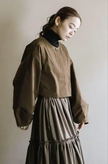 ruimeme lantern sleeve jacket brown