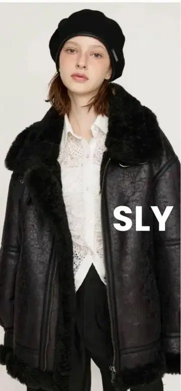 [ 미사용 새상품 ] SLY 빈티지 페이크 시어링 자켓 블랙