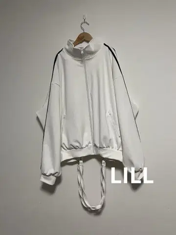 [ LILL ] 루즈 실루엣 벌룬 페이크 서스펜더 드레이프 트랙 자켓