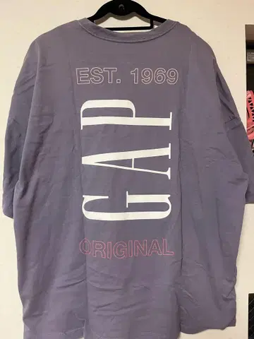 GAP 퍼플 XL 빅 실루엣 T셔츠