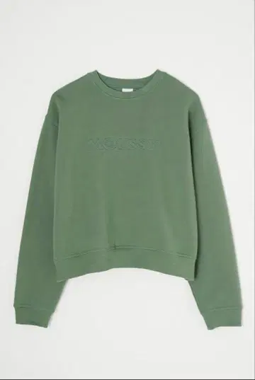 Moussy 로고 자수 크롭 맨투맨