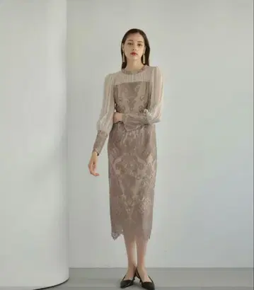 ANDRESD 안드레스도 damask gather dress 드레스