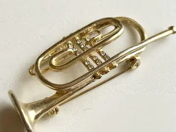 골동품 트럼펫 악기 Music 레트로 앤티크 vintage 브로치