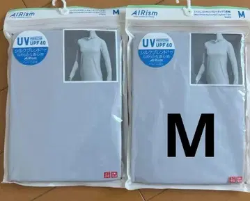 에어리즘 uv컷 크루넥 t 긴팔 m 블루 유니클로 UNIQLO