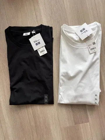 UNIQLO 론 허먼 XL 티셔츠 화이트/블랙 세트