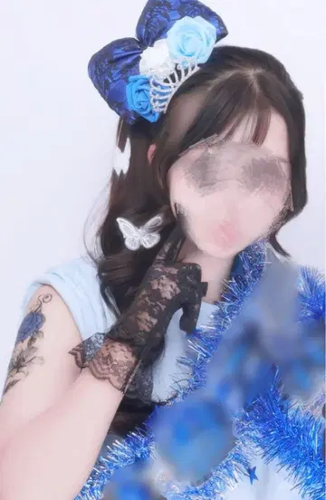 올림머리 세트 파랑