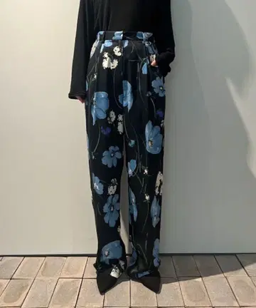 CLANE MULTICOLORED FLOWER WIDE PANTS