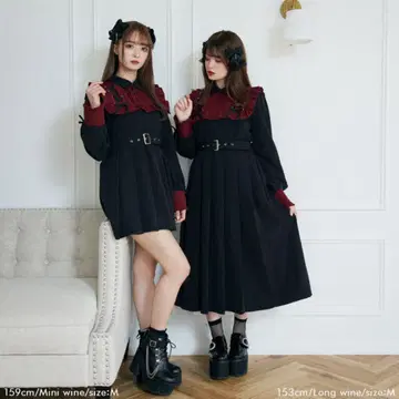 DearMyLove 디어마이러브 요크 레이스업 플리츠 벨트 원피스
