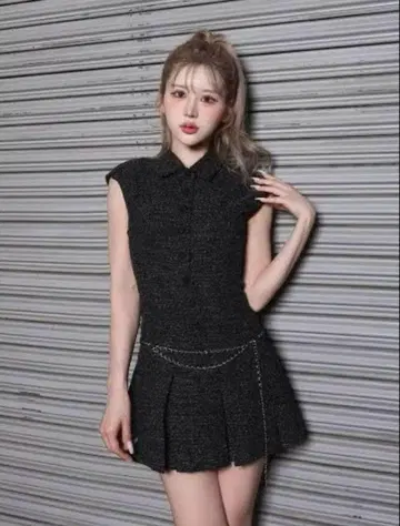 Darich 체인 벨트 트위드 미니 원피스 FL 사이즈