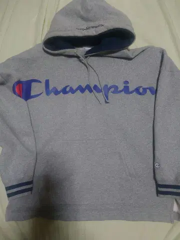 Champion 그레이 후드 부착 후드티 L 사이즈
