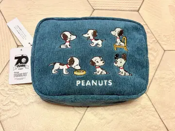 [ 택 포함 새상품 ] PEANUTS 스누피 코듀로이 파우치 70주년