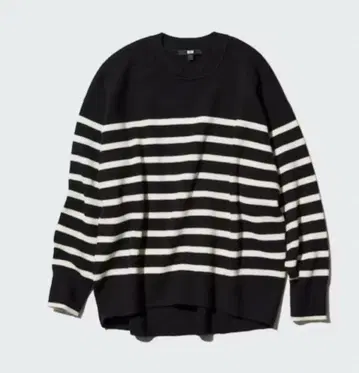 새상품 UNIQLO 여성용 스무스 코튼 릴랙스 보더 크루 스웨터