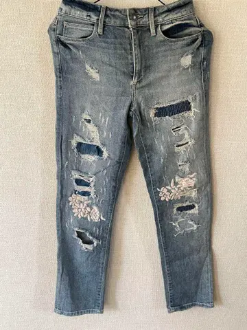 데미지 가공 슬림 핏 데님 팬츠 24