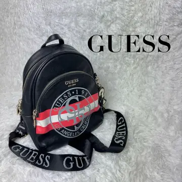 GUESS 로고 백팩 블랙 미니