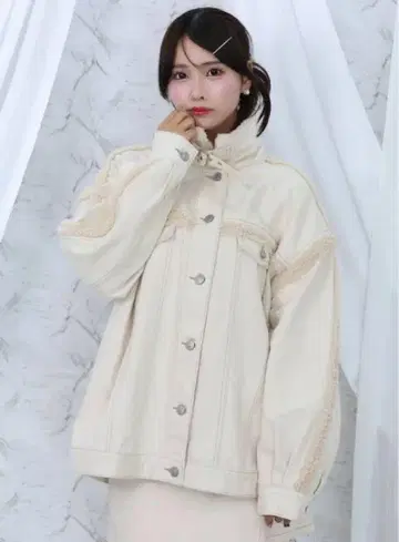EATME 이토미 데님 인조 모피 자켓