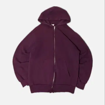 80s Hanes USA 퍼플 풀 집업 후드티 무지