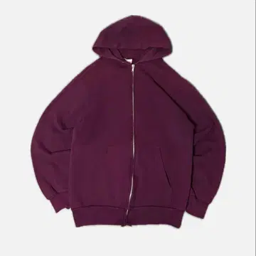 80s Hanes USA 퍼플 풀 집업 후드티 무지