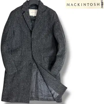 J5198 새상품급 매킨토시 트위드 체스터 코트 차콜 그레이 38