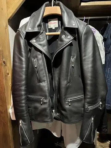 루이스 레더 블랙 라이더 자켓 38