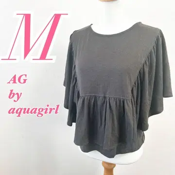 AG by aquagirl M 차콜 그레이 반팔 튜닉 개더