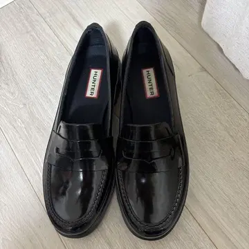 컨디션 최상 HUNTER 페니 로퍼 24cm 블랙 레인 신발 UK5