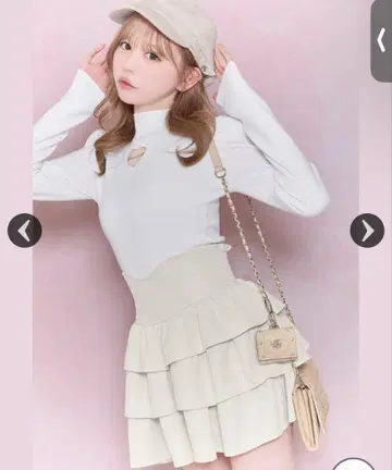 미셸 마카롱 프릴 슬림 레그 스커트 아이보리 xs