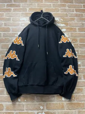 카파 BIGBANDA 후드티 빅 로고 소매 로고 블랙